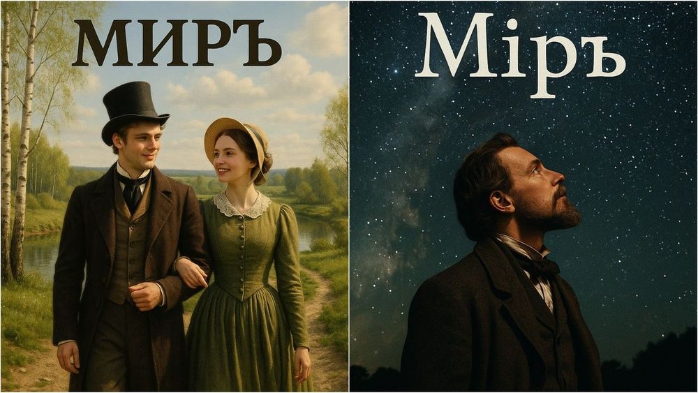 «Миръ» и «мiръ» — слова разные. Утраченные буквы русского алфавита